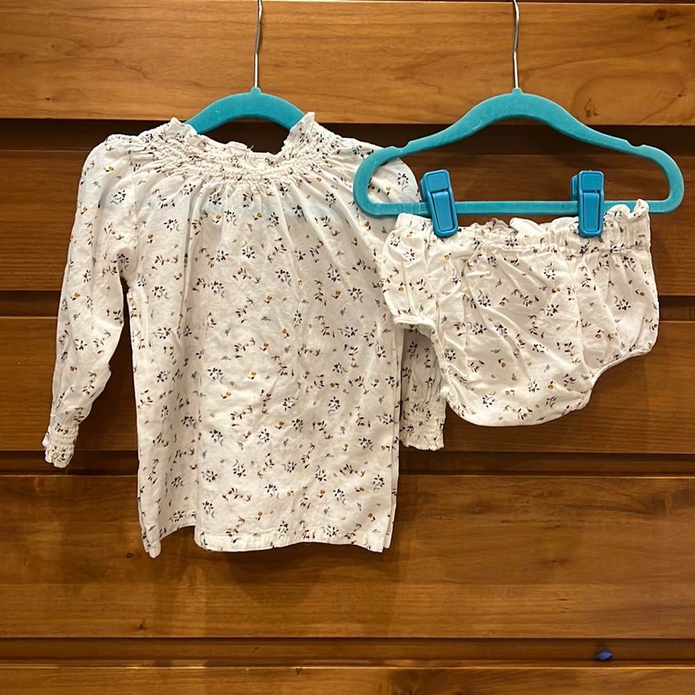 Madras Cotton Long Sleeved shirt and bloomer set